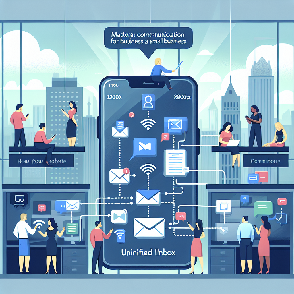 Illustration of Phone routing multiple devices in a City skyline through office window setting, with a in control mood.