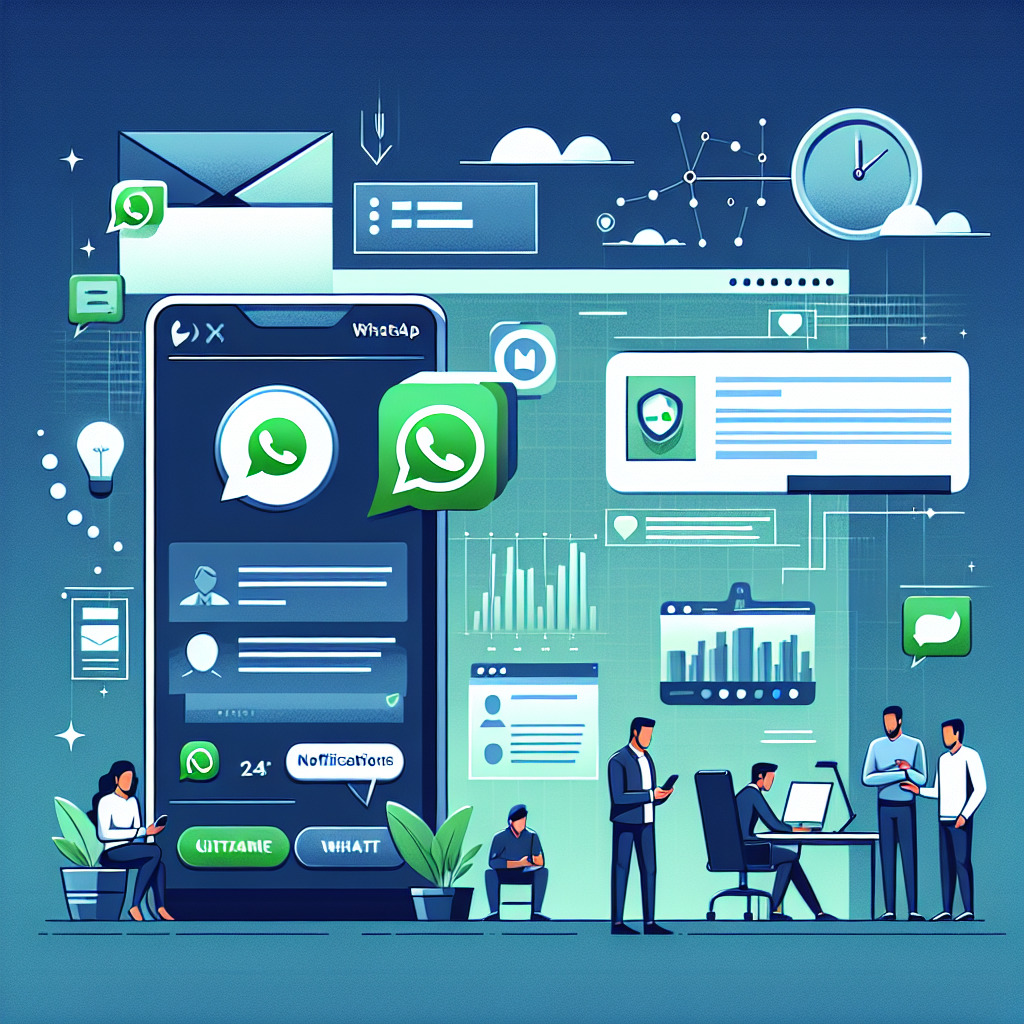 Illustration of Customer connecting via WhatsApp in a Tech-themed workspace setting, with a focused mood.