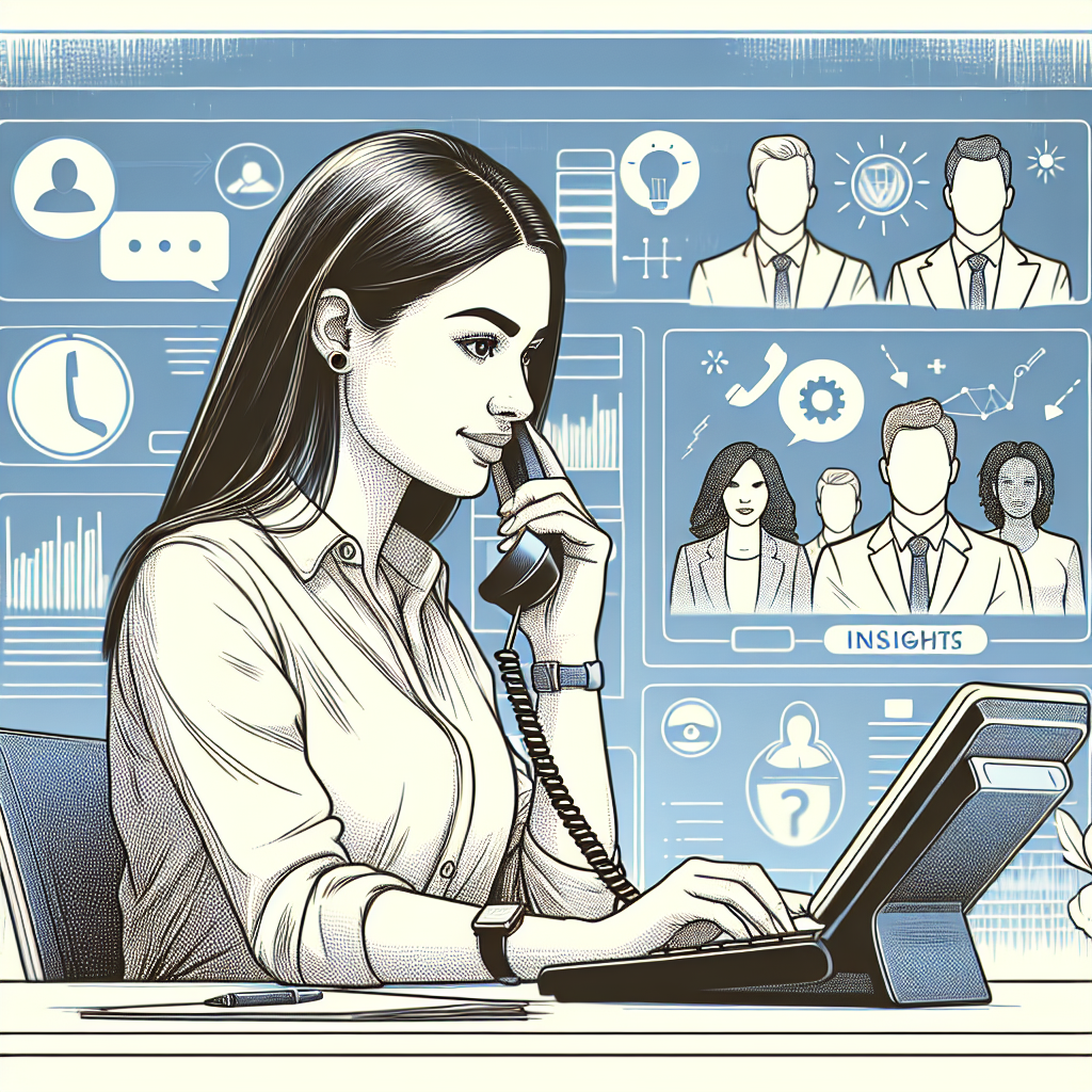 Illustration of Agent handling client calls in a Professional desk with phones setting, with a focused mood.