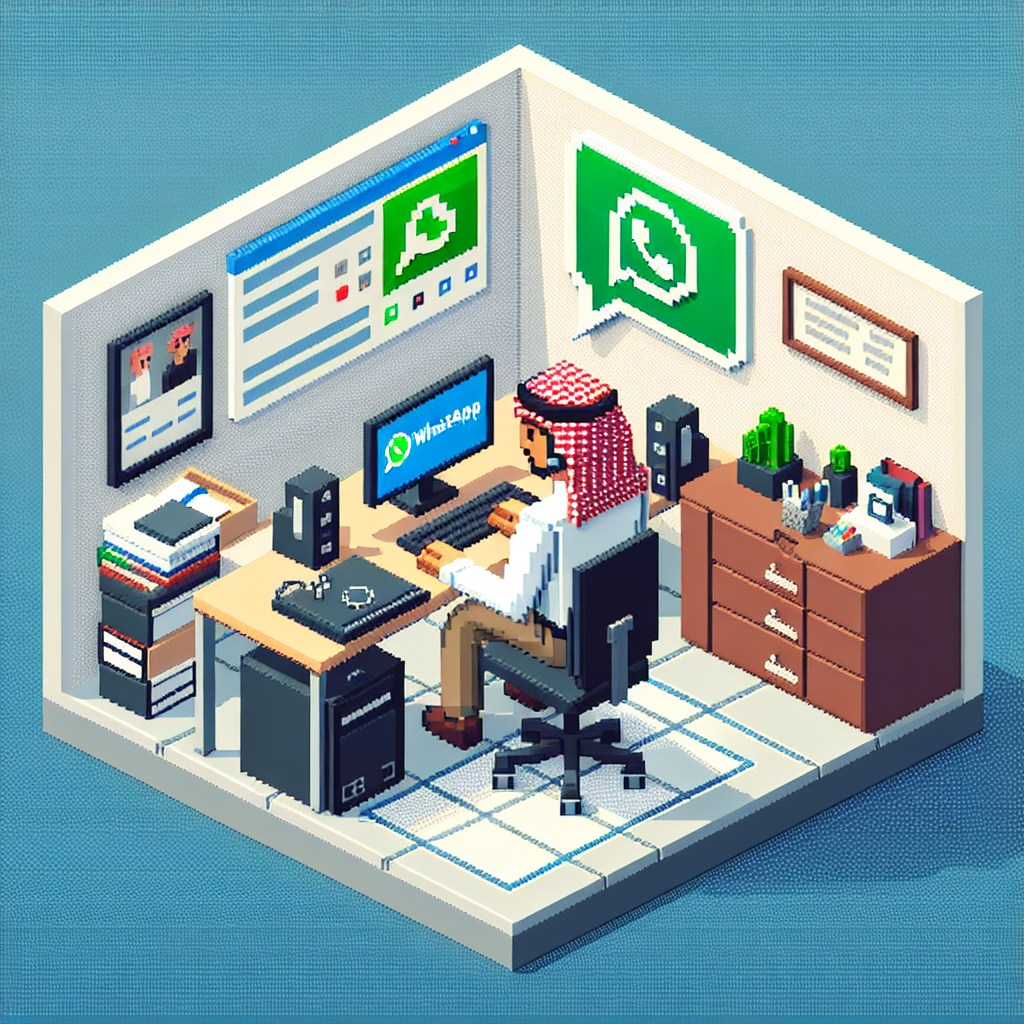 Illustration of Customer connecting via WhatsApp in a Home office setup with headset setting, with a determined mood.