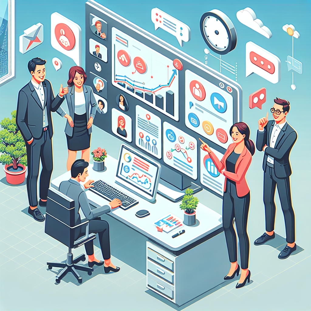Illustration of Team using communication dashboard in a Home office setup with headset setting, with a professional mood.
