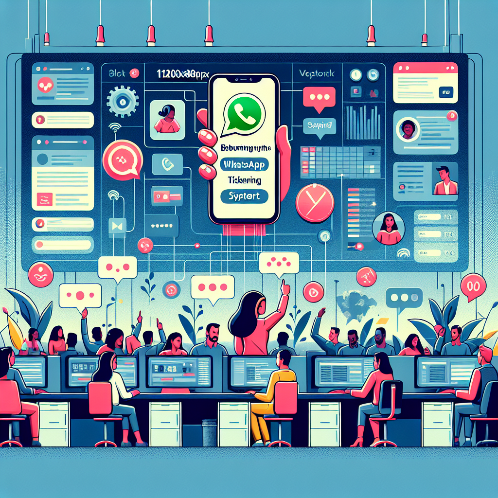 Illustration of Phone routing multiple devices in a Call center with digital wallboards setting, with a inspired mood.