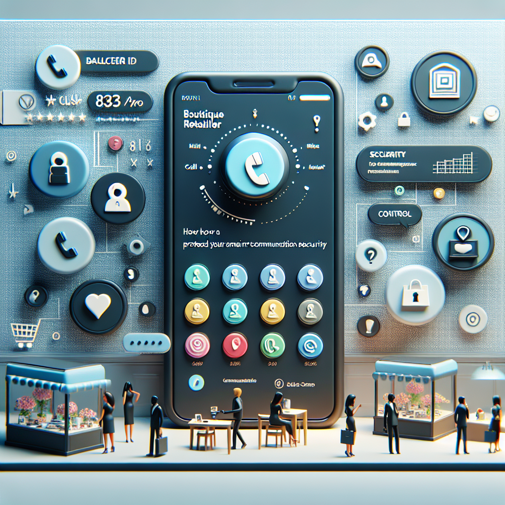 Illustration of Caller ID with mobile icons in a Dashboard with telecom metrics setting, with a in control mood.