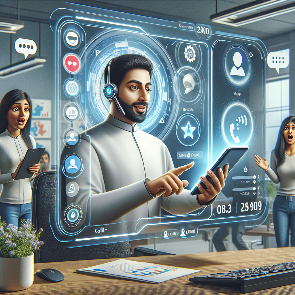 Illustration of User switching call profiles in a Tech-themed workspace setting, with a efficient mood.