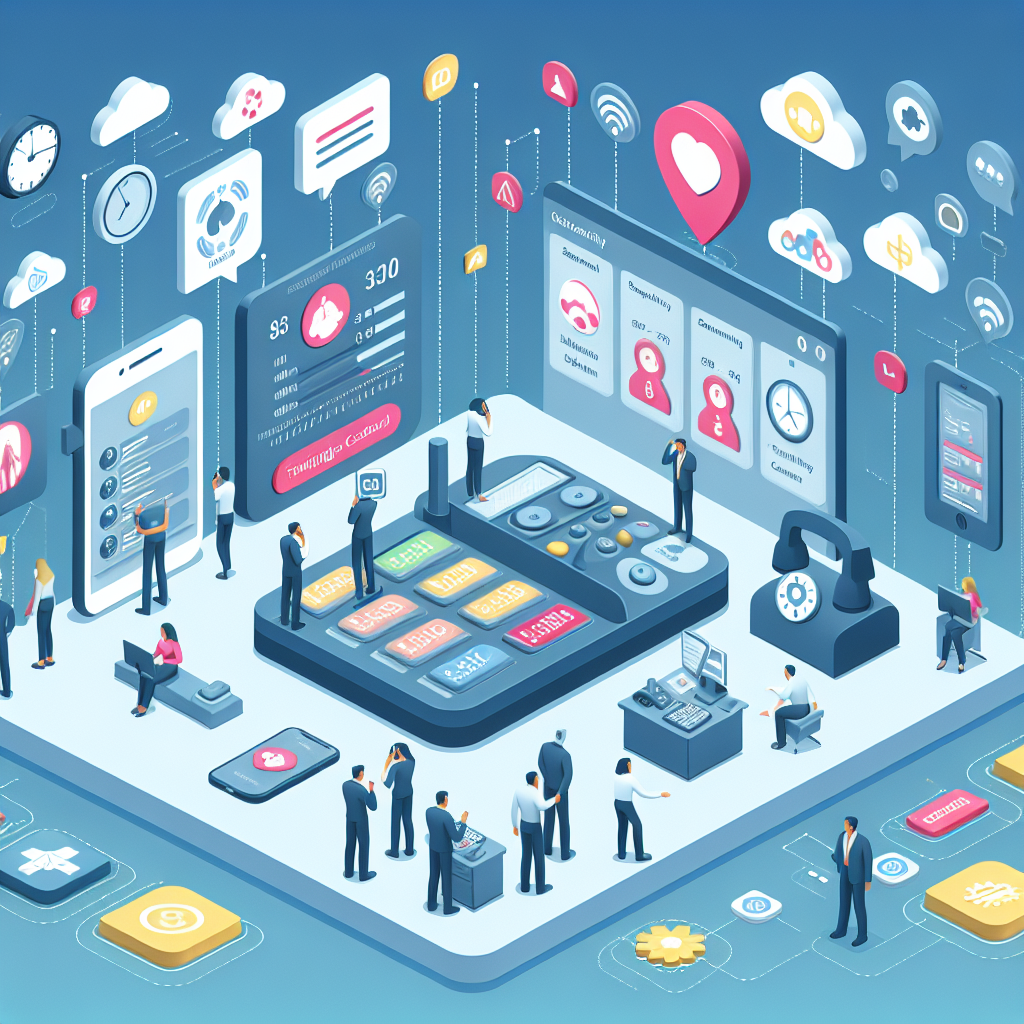 Illustration of Caller ID with mobile icons in a Dashboard with telecom metrics setting, with a efficient mood.