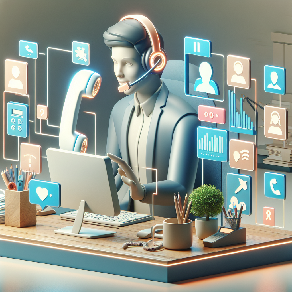 Illustration of User switching call profiles in a Home office setup with headset setting, with a confident mood.