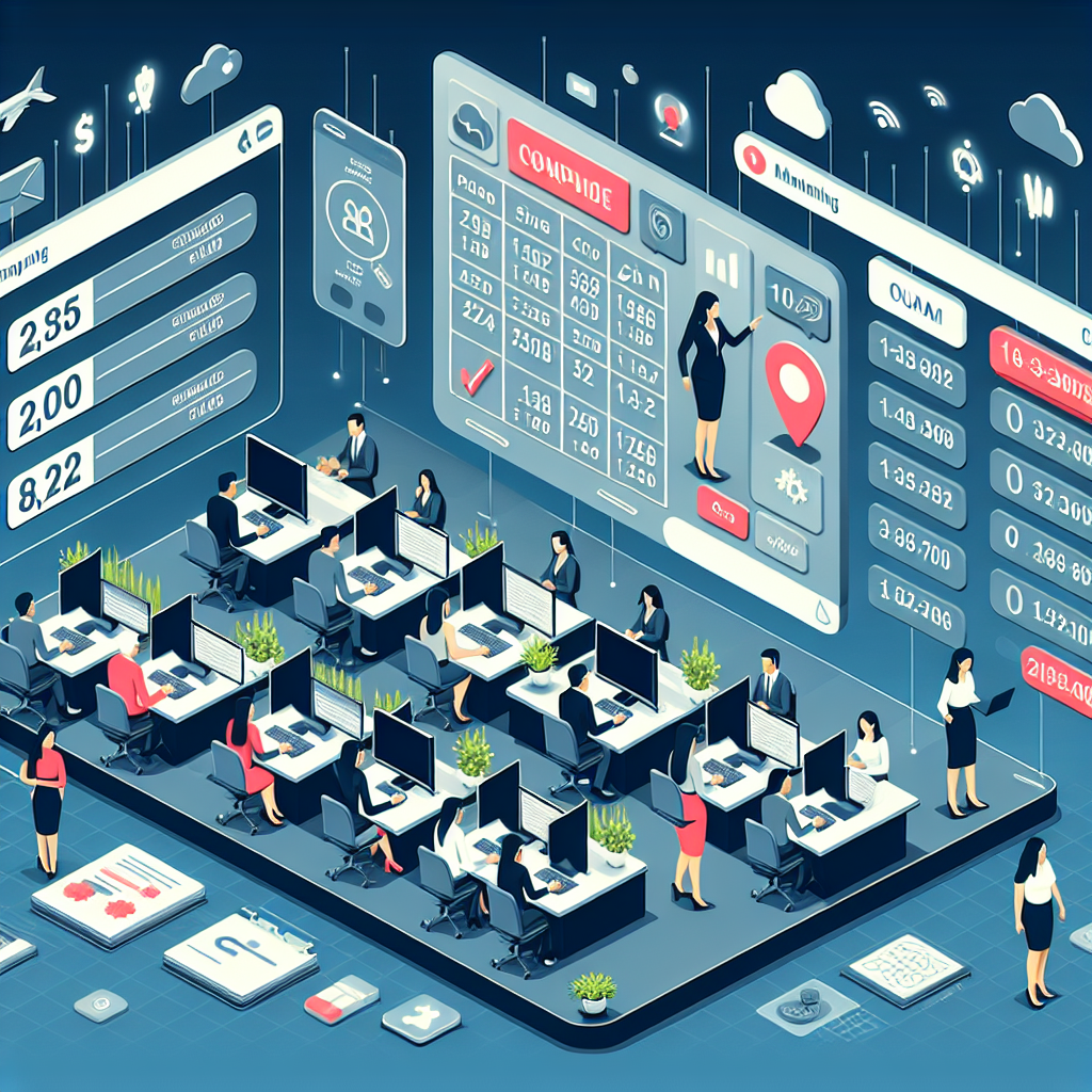 Illustration of Entrepreneur managing multiple numbers in a Call center with digital wallboards setting, with a focused mood.